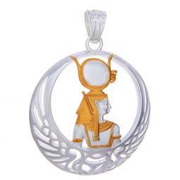 Gold Plated Egyptian Pendant Hathor-Love