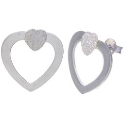 Double Heart Stud Earrings