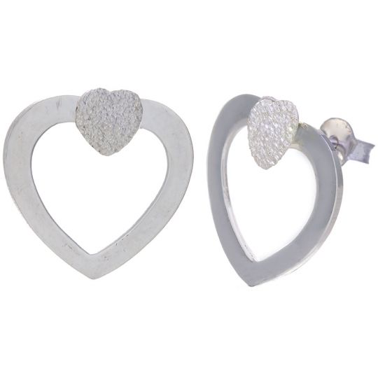 Double Heart Stud Earrings
