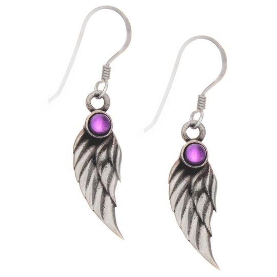 1 Stone Angel Wing Earrings w/ Asstd Stone