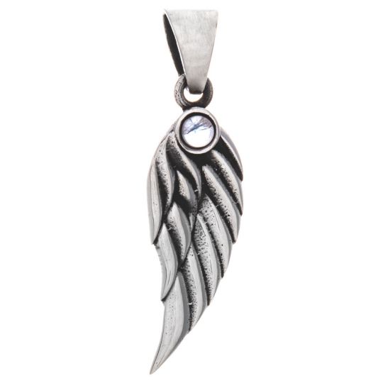 1 Stone Angel Wing Pendant w/ Asstd Stone
