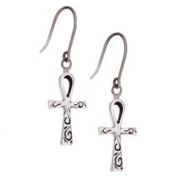Swirl Ankh Earrings