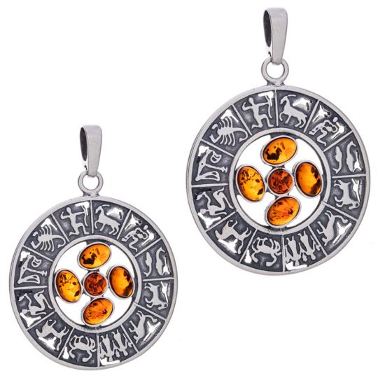 Astrology Pendant - Amber Accent