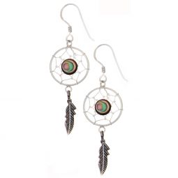 Dreamcatcher Abalone Shell Earrings