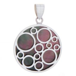 Bubbles Black Mother of Pearl Pendant