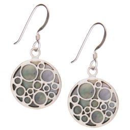 Bubbles Black Mother of Pearl Earrings