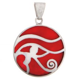 Eye of Horus Red Coral Pendant