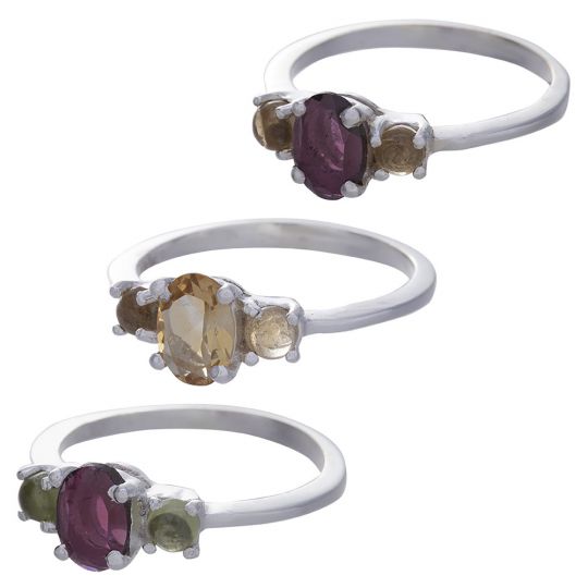 Assorted 3-Stone Ring - Multistone - size 8