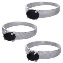 Black Onyx Cab Assorted Band Ring - Size 5