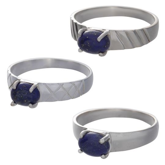 Lapis Lazuli Cab Assorted Band Ring - Size 5