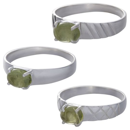 Peridot Cab Assorted Band Ring - Size 5