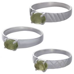 Peridot Cab Assorted Band Ring - Size 10