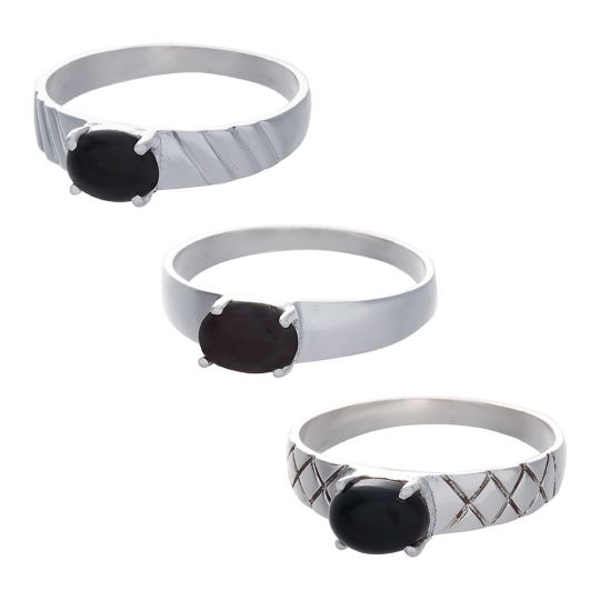 Black Ethiopian Opal Assorted Band Ring - Size 6