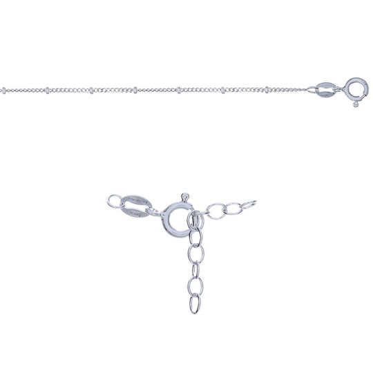 Adjustable Curb 035 Anklet w/Beads 9"