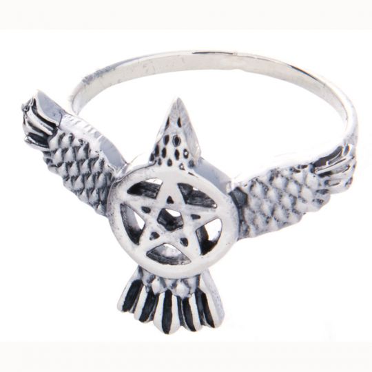 Raven Pentacle Ring -Size 5