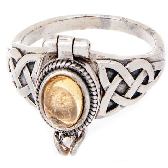 Oval Box Ring Citrine 5x7mm Stone-Size 9
