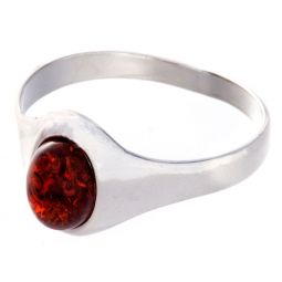 Amber Ring - Oval plain - Size 8
