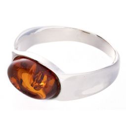 Amber Ring -  Flattened Oval - Size 7