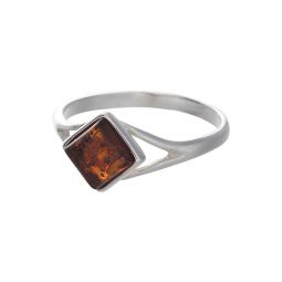 Amber Ring - Diamond Shape - Size 9