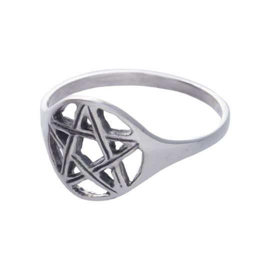 Pentacle Ring - Engraved - Size 5
