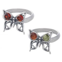 Amber Ring - Butterfly - Size 7