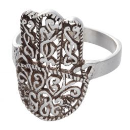 Swirly Fatima Hand Ring - Size 8