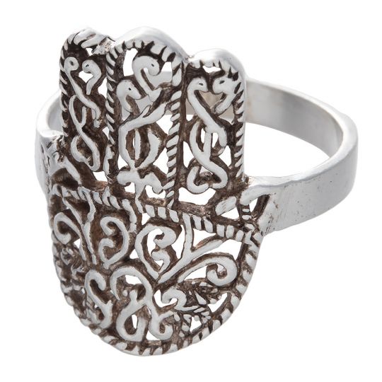 Swirly Fatima Hand Ring - Size 10