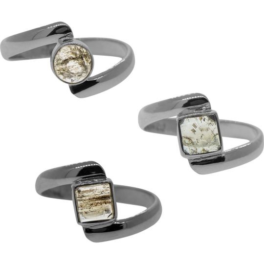 Spectrolite Assorted Shapes Fancy Reverse Band Ring- Size 8 (8mm to 10mm H)