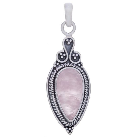Rose Quartz Fancy Teardrop Pendant