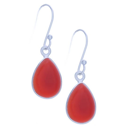 Carnelian Simple Teardrop Earrings