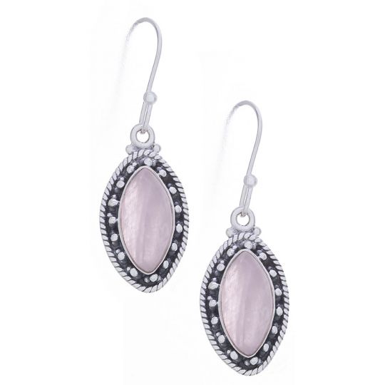 Rose Quartz Fancy Marquise Earrings