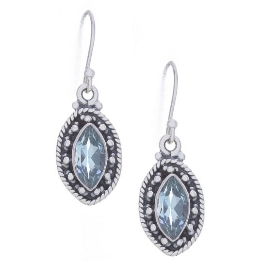 Blue Topaz Fancy Marquise Earrings