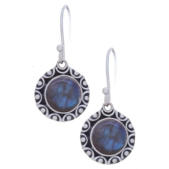 Labradorite Fancy Round Earrings