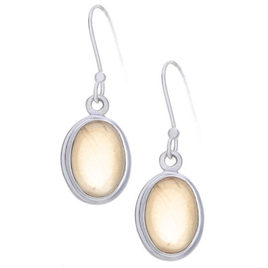 Citrine Simple Oval Earrings