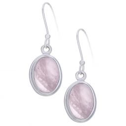Rose Quartz Simple Oval Earrings