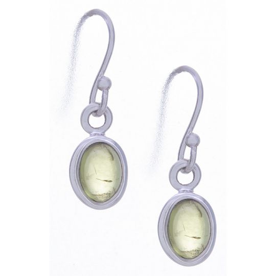 Peridot Simple Oval Earrings