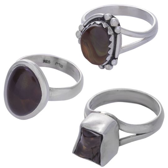 Assorted Shape Fire Agate Ring - Size 6 (9 to 21mm H)