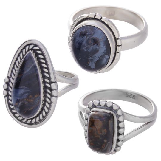 Assorted Shapes Pietersite Ring - Size 7 (13 to 23mm H)