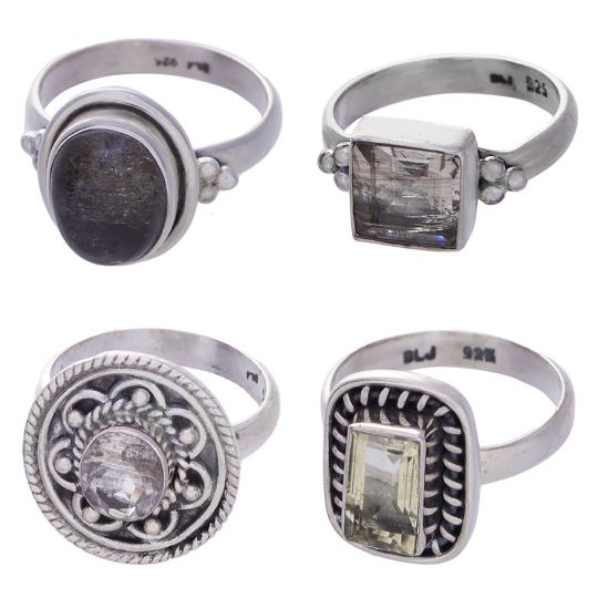 Assorted Shapes Scapolite Ring - Size 8 (8 to 19mm H)