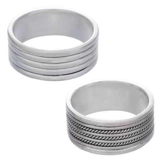 Assorted Multi Line Wide Band Ring - Size 8 (8 to 9mm H)