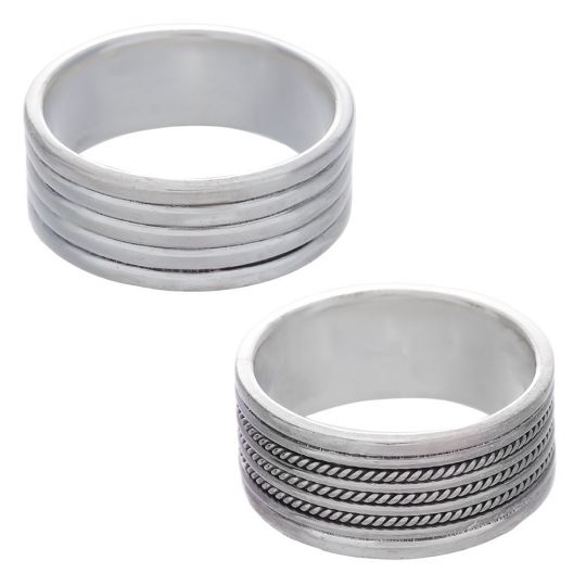 Assorted Multi Line Wide Band Ring - Size 9 (8 to 9mm H)