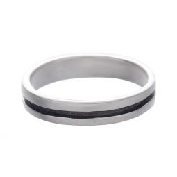Grooved Center Band Ring - Size 7 (4mm H)