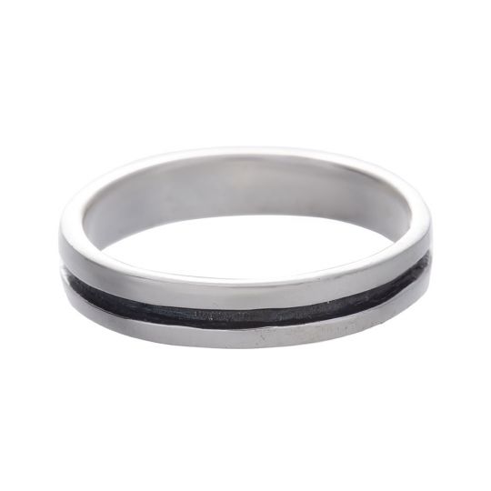 Grooved Center Band Ring - Size 7 (4mm H)