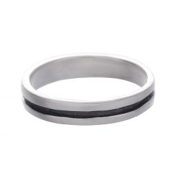 Grooved Center Band Ring - Size 9 (4mm H)