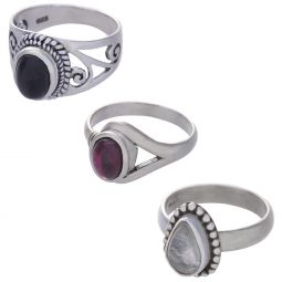 Assorted Stones and Shapes  Tiny Ring - Size 6 (10 to 14mm H)