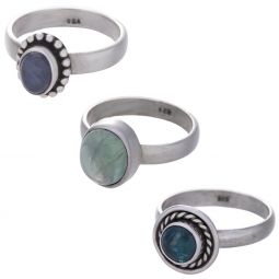 Assorted Stones and Shapes  Tiny Ring - Size 7 (10 to 14mm H)