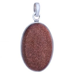 Assorted Goldstone Plain Setting Large Oval Pendant (Size from 36 to 44mm H.)
