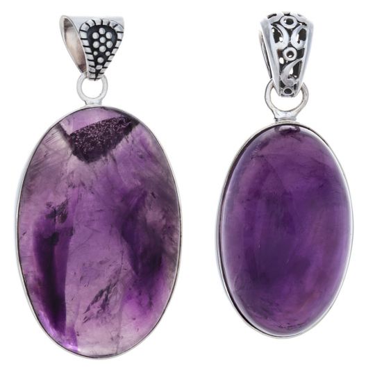 Assorted Amethyst Large Oval Pendants  (Size from 50mm to 68mm H)
