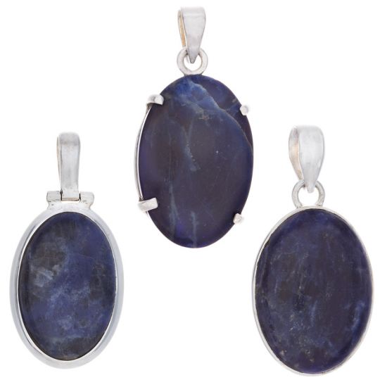 Assorted Sodalite Large Oval Pendant (33 to 39mm H)