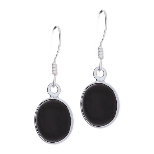 Assorted Black Star Plain Oval Earrings (31mm to 35mm H)